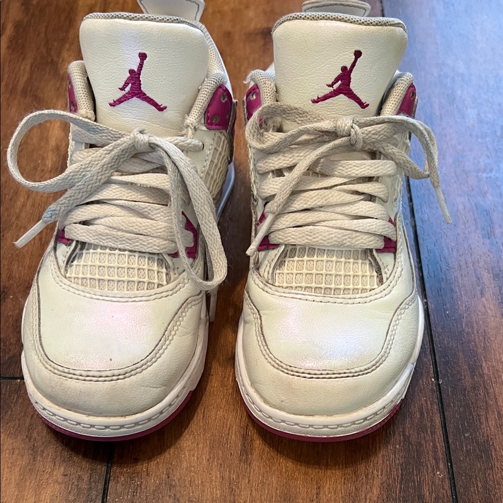 Jordan Kids Cream and Purple Sneakers